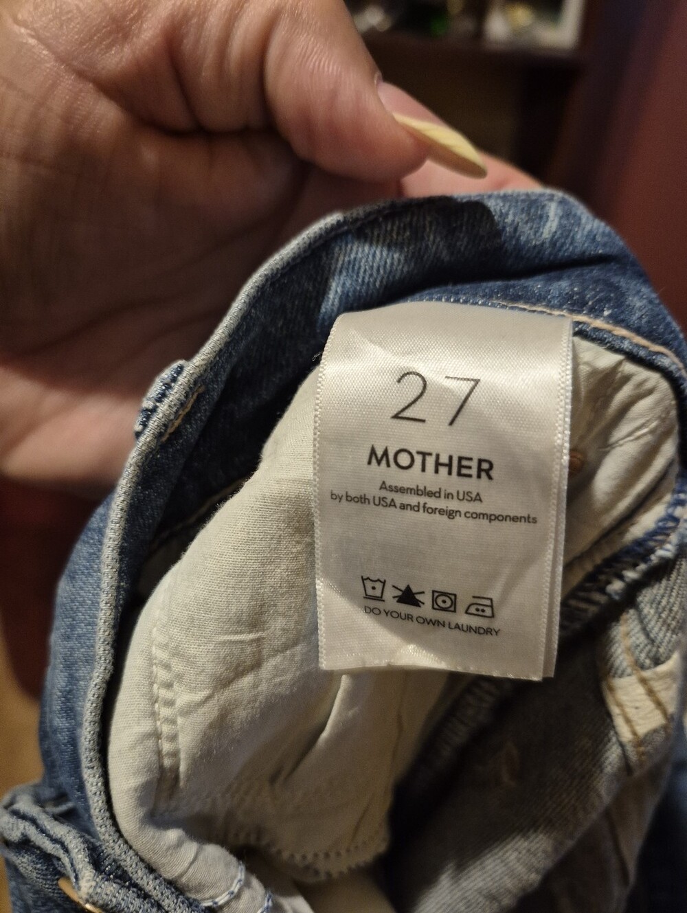 Mother Jeans High Waisted Double Hiker Skimp In Love Bombs 27 - Picture 11 of 11
